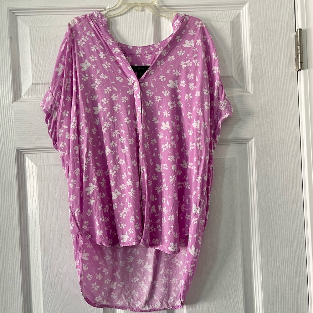 J. Crew Lilac Floral Blouse Size Extra Small